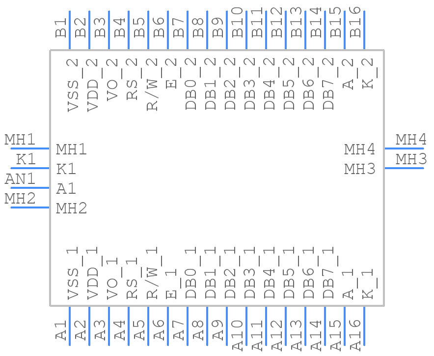 WH1602W - Winstar - PCB symbol
