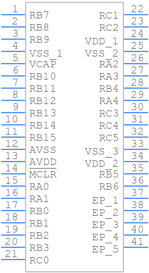 PIC24FJ32GP203-I/M5 - Microchip - PCB symbol