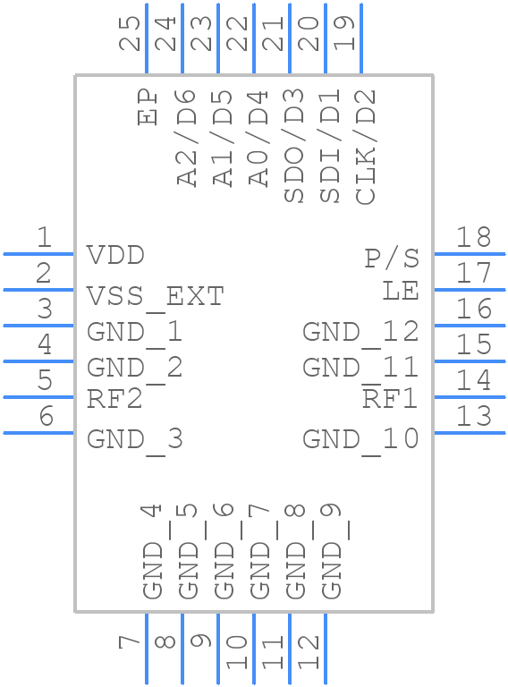 PE43610A-X - Peregrine Semiconductor - PCB symbol
