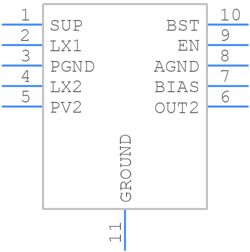 MAX20019ATBI/V+ - Analog Devices - PCB symbol