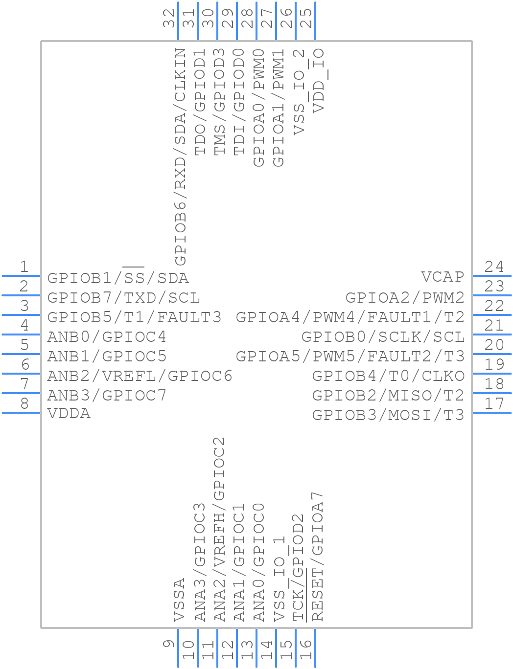 MC56F8014VFAE557 - Rochester Electronics - PCB symbol