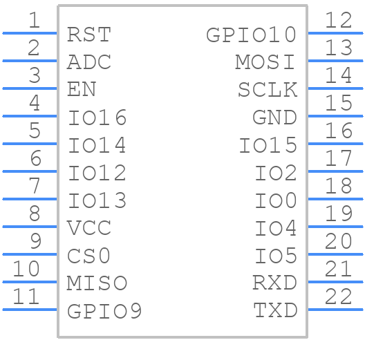 ESP12F - Espressif Systems - PCB symbol