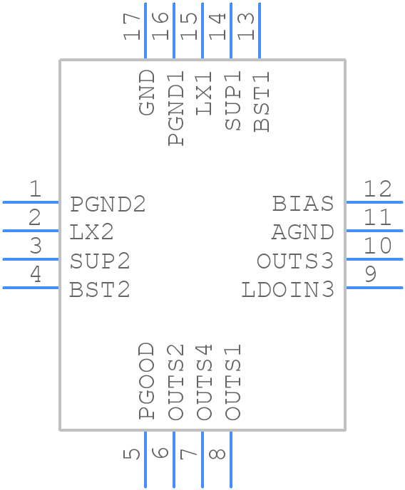 MAX20049DATEL/VY+ - Analog Devices - PCB symbol