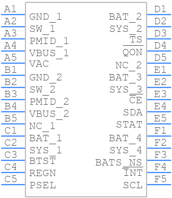 BQ25618EYFFR - Texas Instruments - PCB symbol