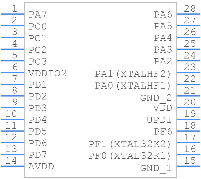 AVR128DB28-E/SO - Microchip - PCB symbol