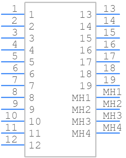 HDMI-FSM-SG10-N-B - Central Components Manufacturing - PCB symbol