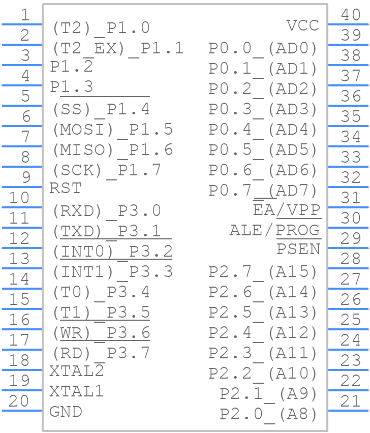 AT89S8252-24PI - Microchip - PCB symbol