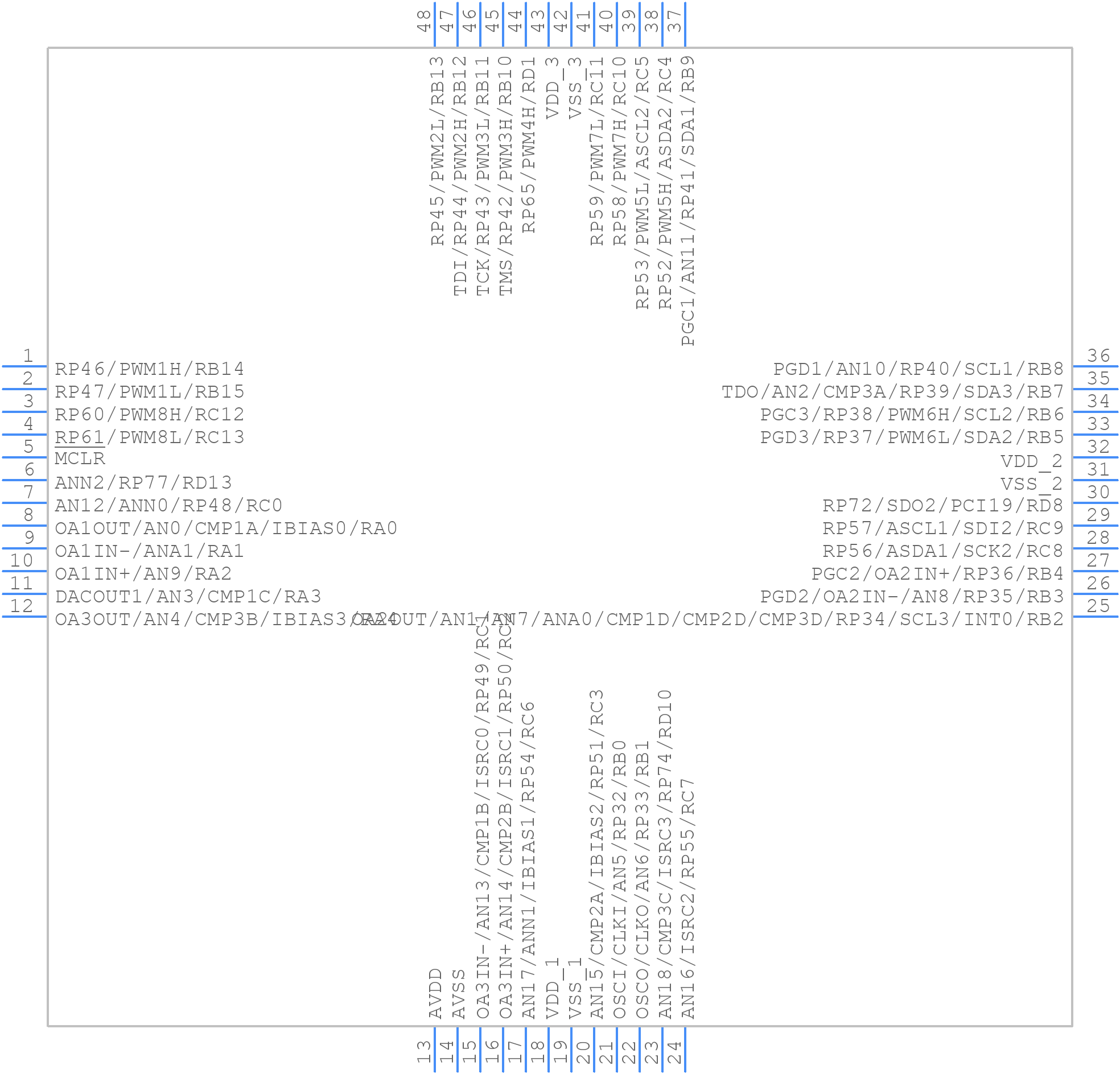 dsPIC33CK256MP205-I/PT - Microchip - PCB symbol