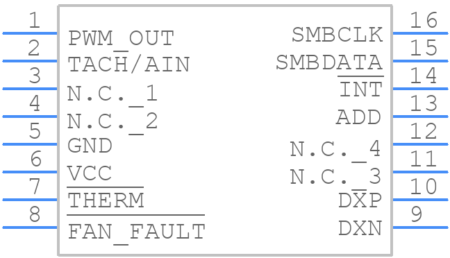 MAX6663AEE+ - Analog Devices - PCB symbol