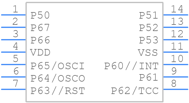 EM78P153AD14J - ELAN Microelectronics Corp - PCB symbol