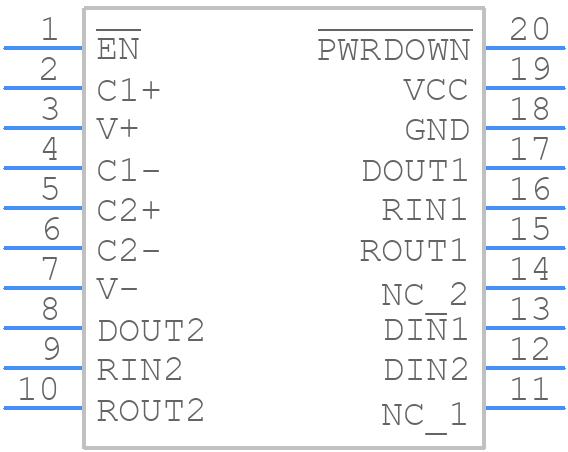 SN65C3222EPWG4 - Texas Instruments - PCB symbol