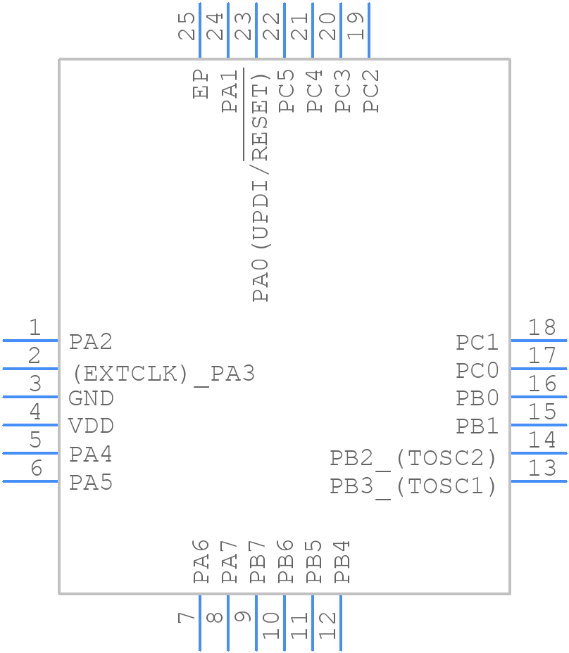 ATTINY1627-MF - Microchip - PCB symbol