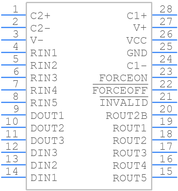 TRS3243CPW - Texas Instruments - PCB symbol