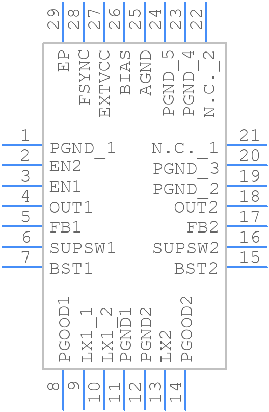 MAX20457ATIB/VY+ - Analog Devices - PCB symbol