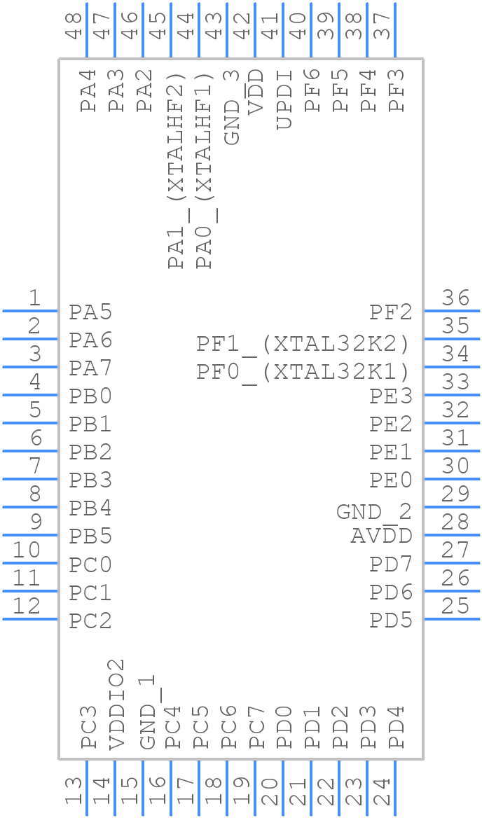 AVR128DB48T-E/PT - Microchip - PCB symbol