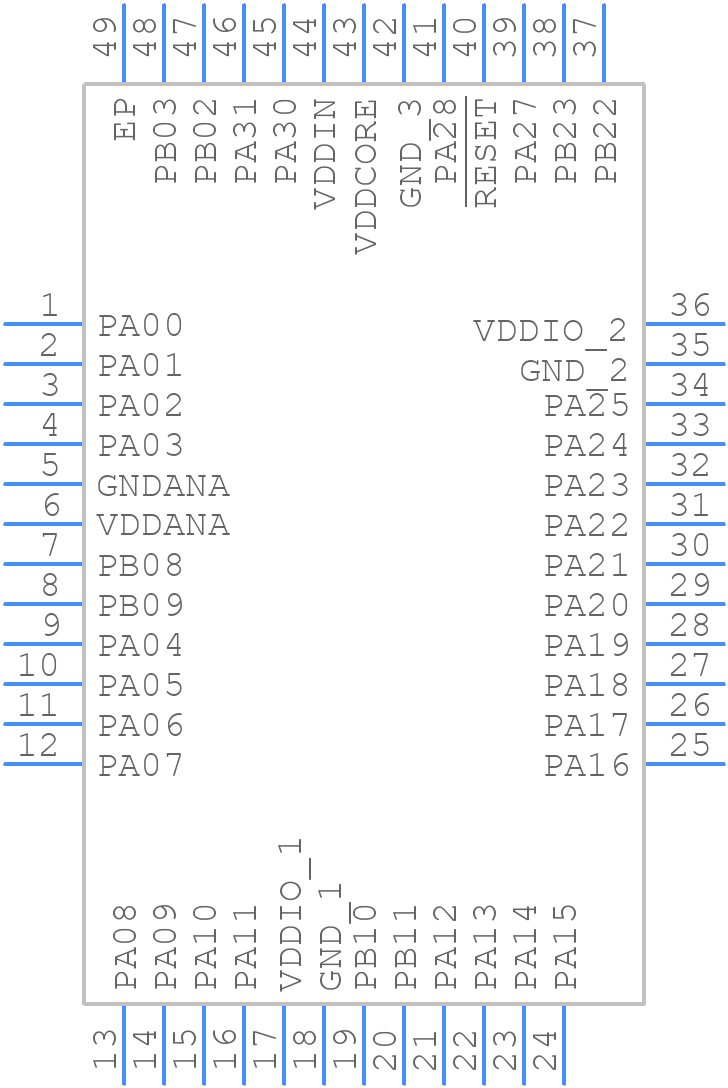 ATSAMD21G17D-MU - Microchip - PCB symbol