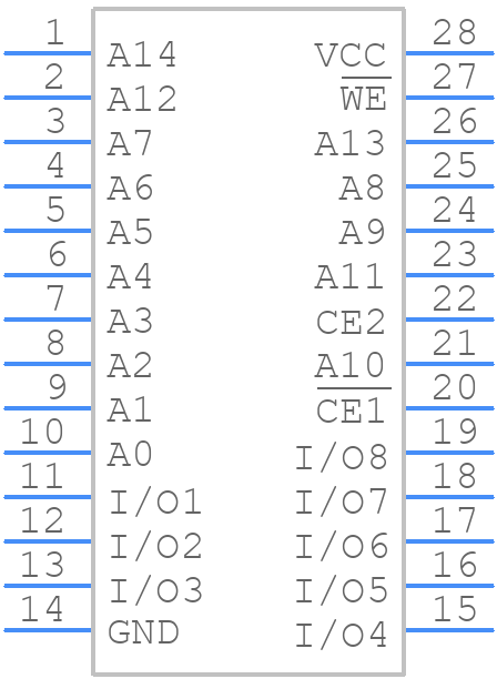 UPD43257BCZ-70LL - NEC - PCB symbol