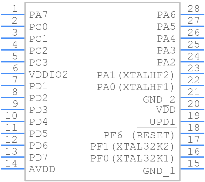 AVR128DB28-E/SP - Microchip - PCB symbol