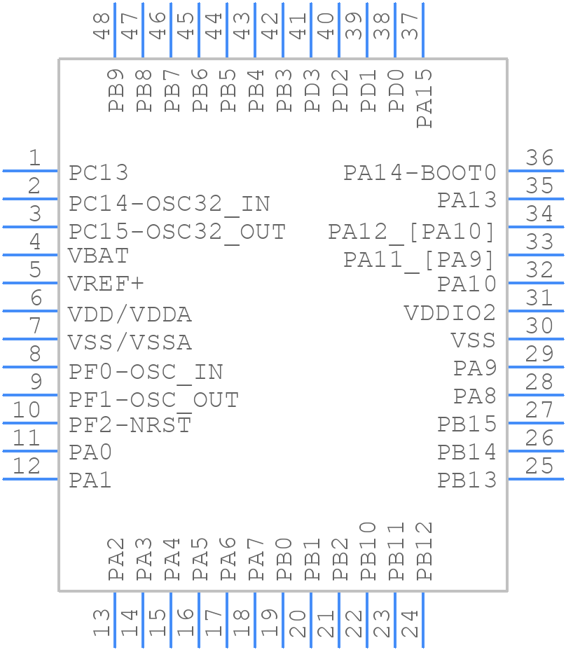 STM32G0C1CET6 - STMicroelectronics - PCB symbol