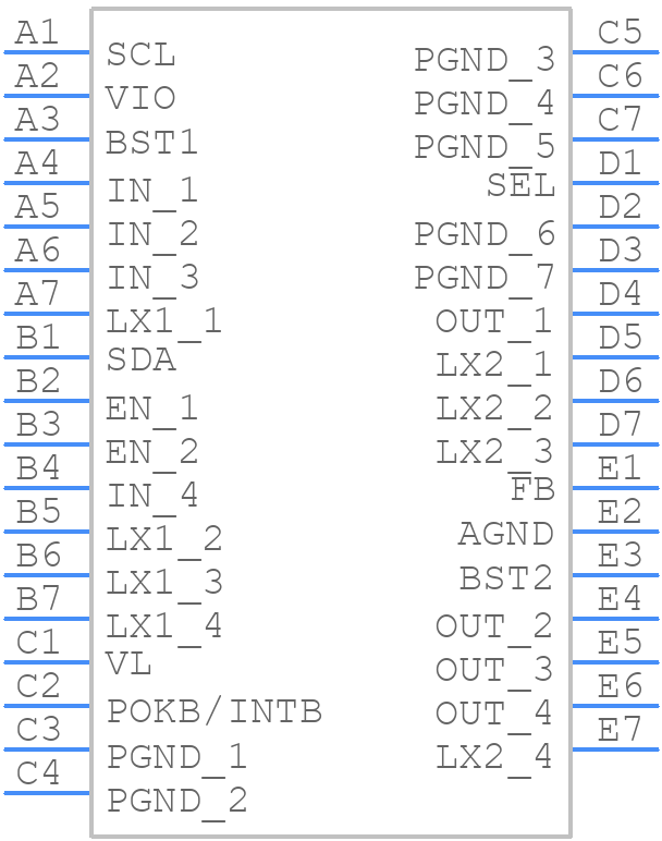 MAX77831BEWB+T - Analog Devices - PCB symbol
