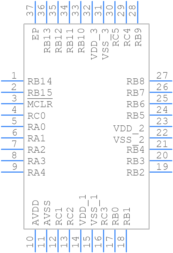 dsPIC33CK256MP203T-I/M5 - Microchip - PCB symbol