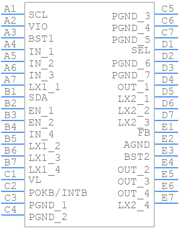 MAX77831BEWB+ - Analog Devices - PCB symbol