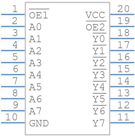 CD74ACT540MG4 - Texas Instruments - PCB symbol