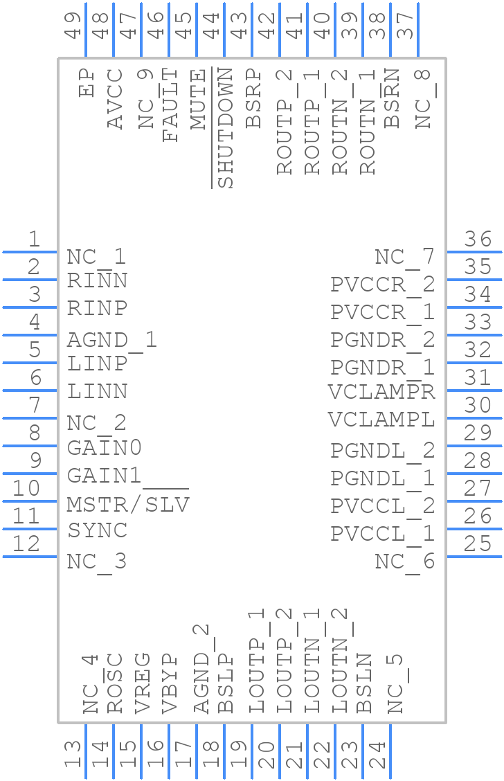 TPA3101D2RGZT - Texas Instruments - PCB symbol