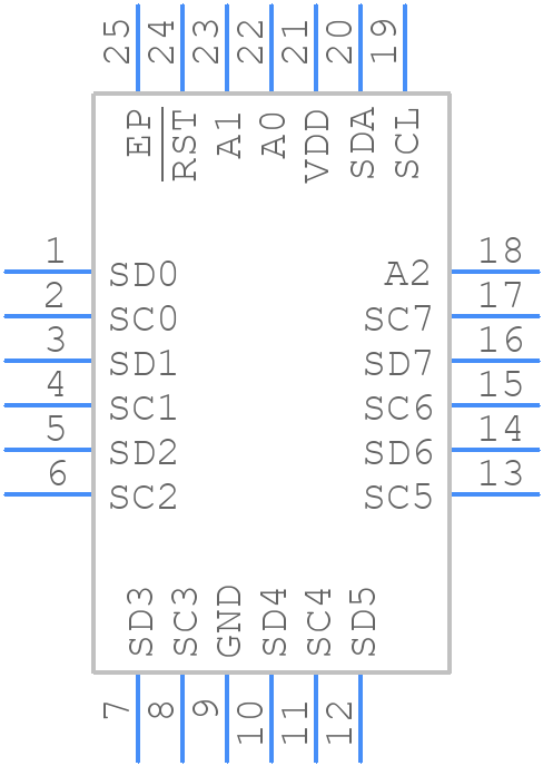 MAX7356ETG+ - Analog Devices - PCB symbol