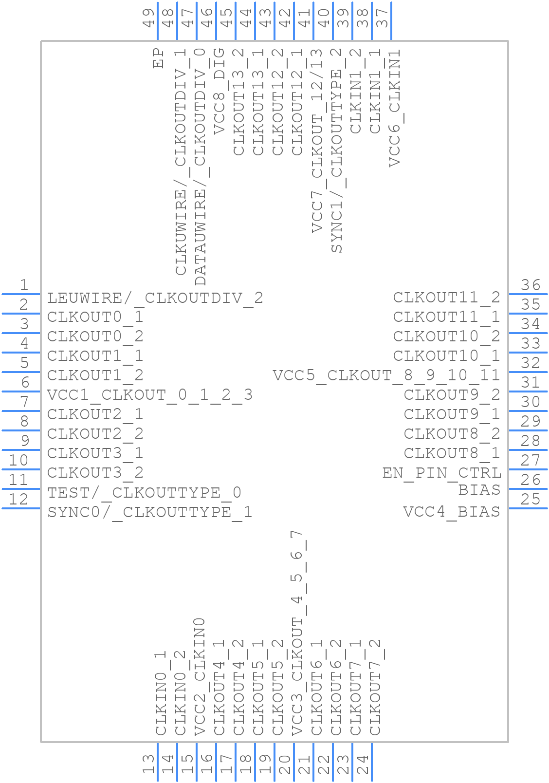 LMK01801BISQX/NOPB - Texas Instruments - PCB symbol