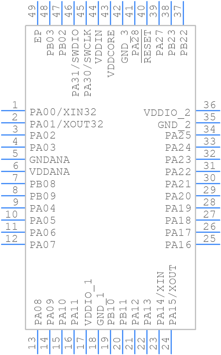 PIC32CM6408MC00048T-E/U5B - Microchip - PCB symbol