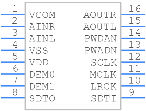 AK4554VT - Asahi Kasei Microdevices - PCB symbol