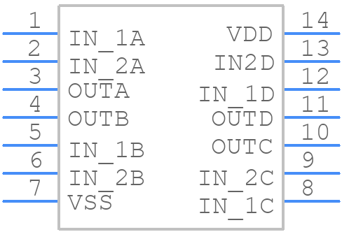 MC14071BCP - Motorola - PCB symbol