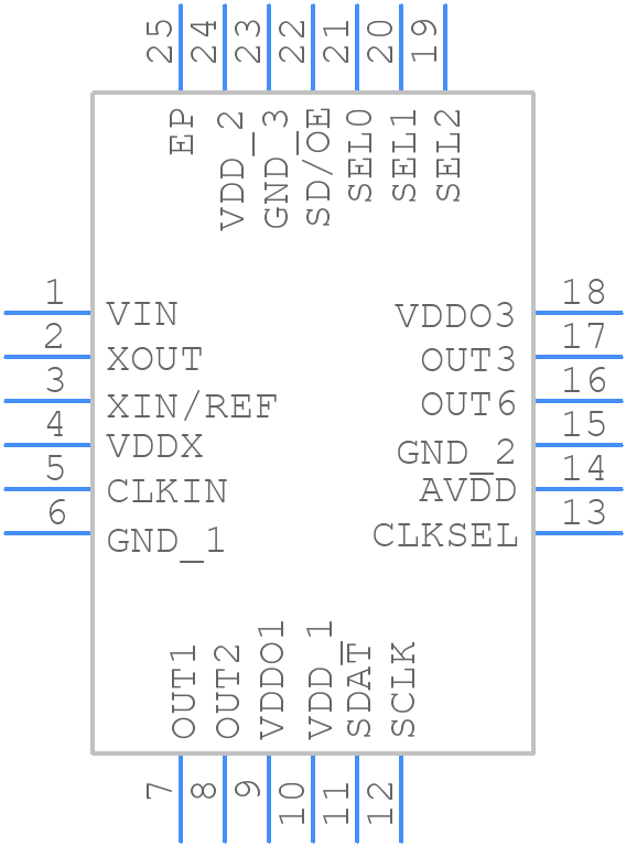 5V19EE404NLGI8 - Renesas Electronics - PCB symbol
