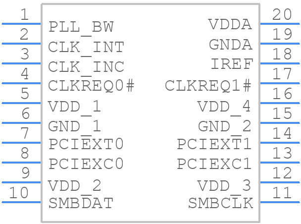 9DB102BFLF - Renesas Electronics - PCB symbol