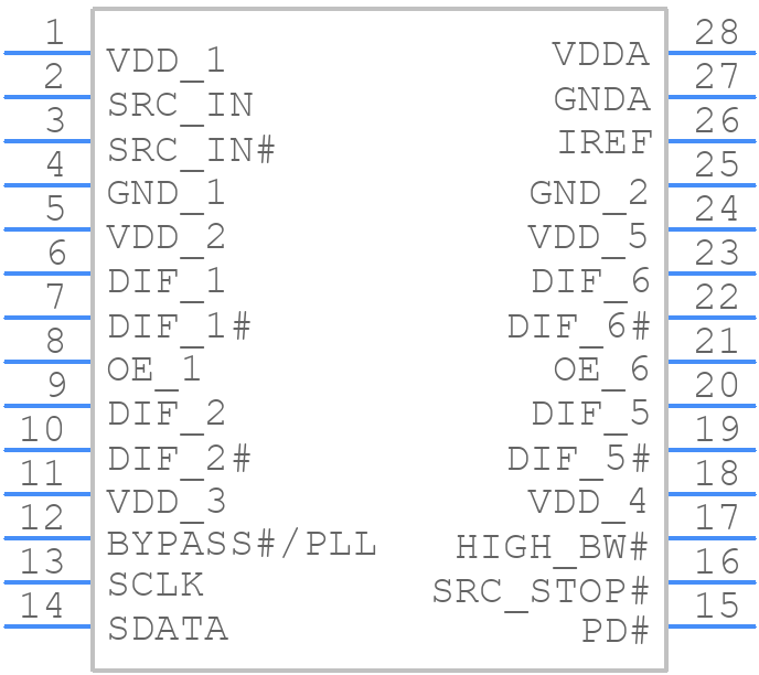 9DB104BFLFT - Renesas Electronics - PCB symbol
