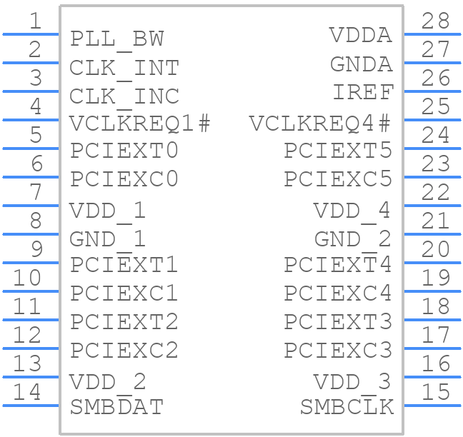 9DB106BFILF - Renesas Electronics - PCB symbol