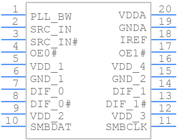9DB233AFLFT - Renesas Electronics - PCB symbol