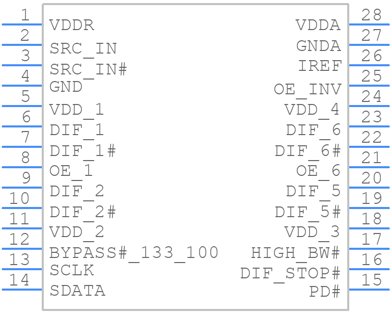 9DB423BGLF - Renesas Electronics - PCB symbol