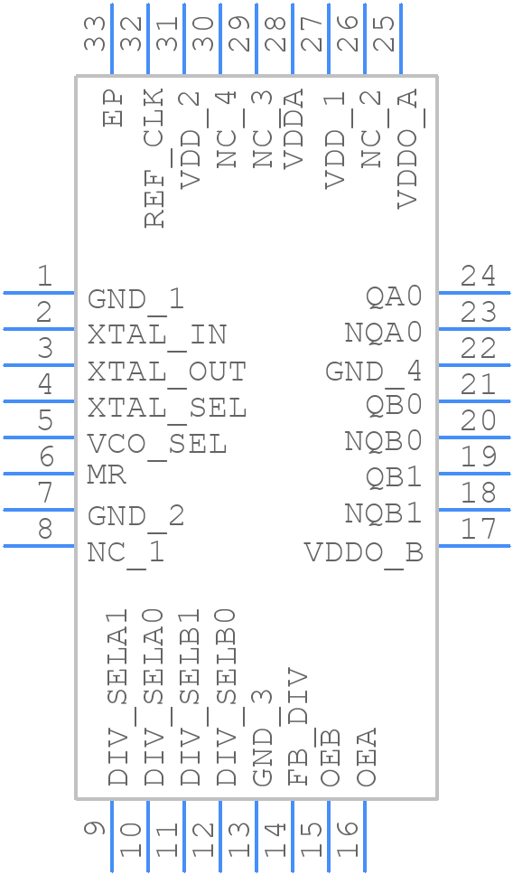 844003AKI-04LFT - Renesas Electronics - PCB symbol