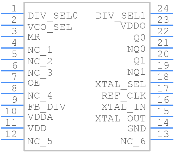 844003EGI-01LF - Renesas Electronics - PCB symbol