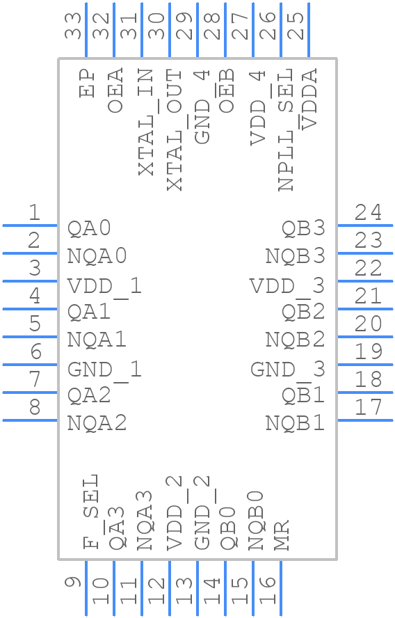 844008AYI-01LF - Renesas Electronics - PCB symbol