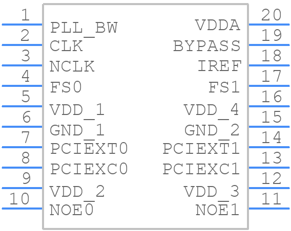 9DB202CFLF - Renesas Electronics - PCB symbol