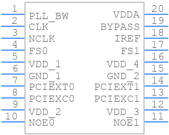 9DB202CGLFT - Renesas Electronics - PCB symbol