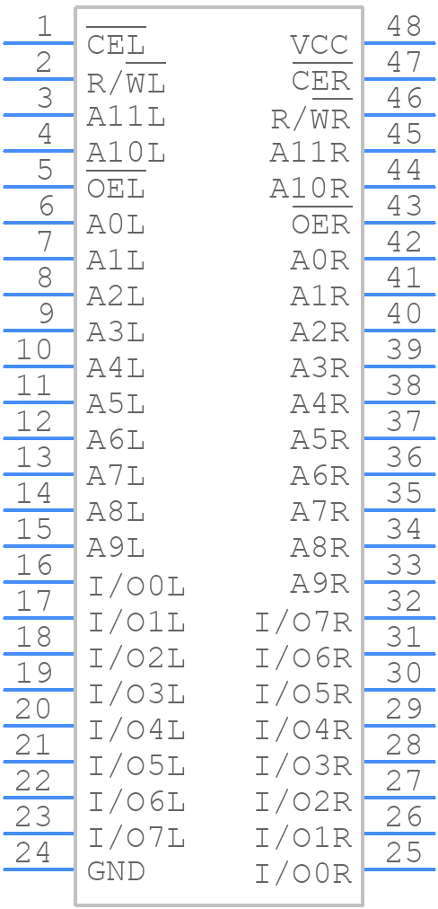 7134LA35P - Renesas Electronics - PCB symbol