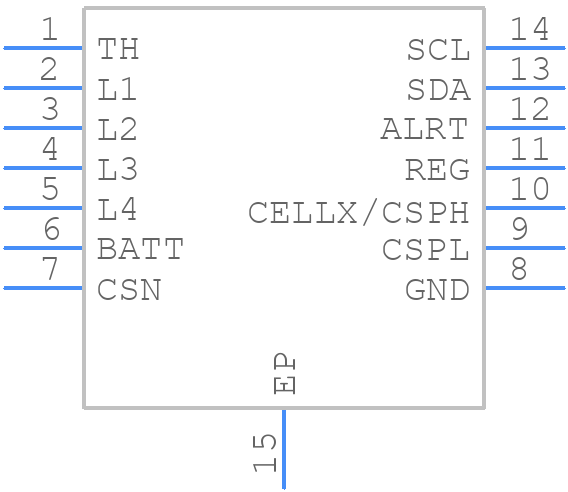 MAX17263LETD+ - Analog Devices - PCB symbol