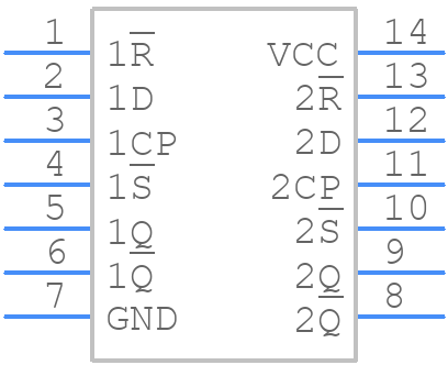 CD74HCT74MTE4 - Texas Instruments - PCB symbol