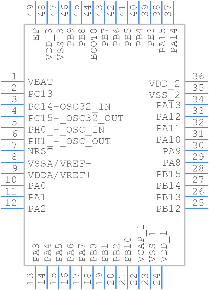 STM32F410CBU3 - STMicroelectronics - PCB symbol