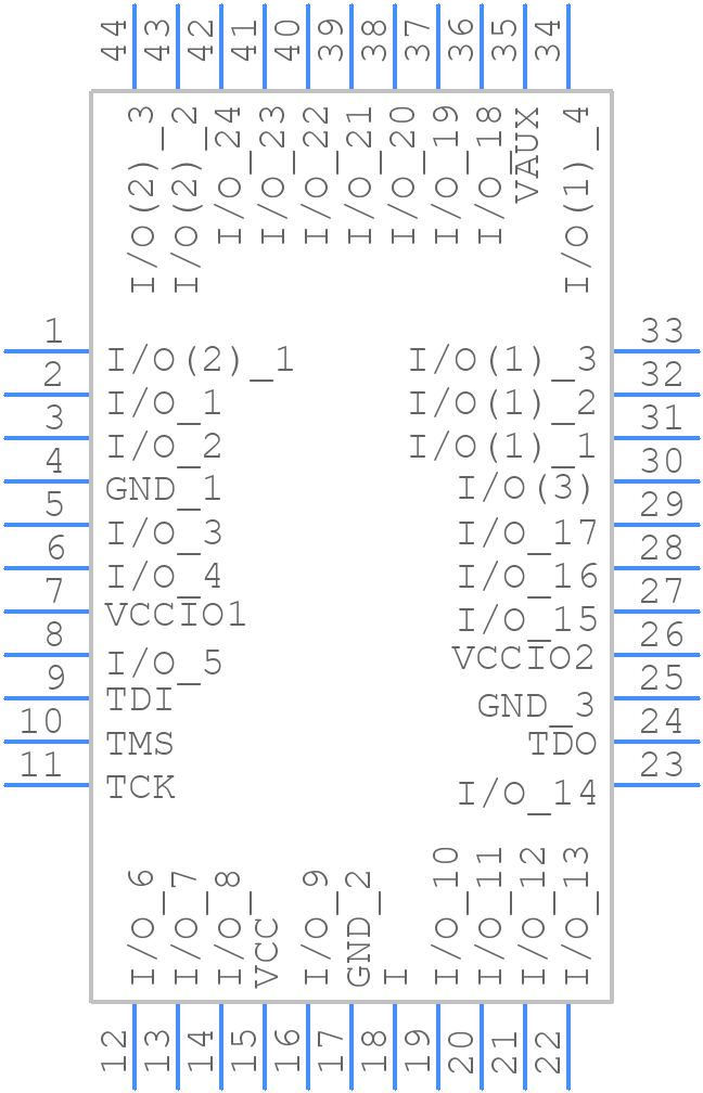 XC2C32A-4VQG44C - AMD - PCB symbol