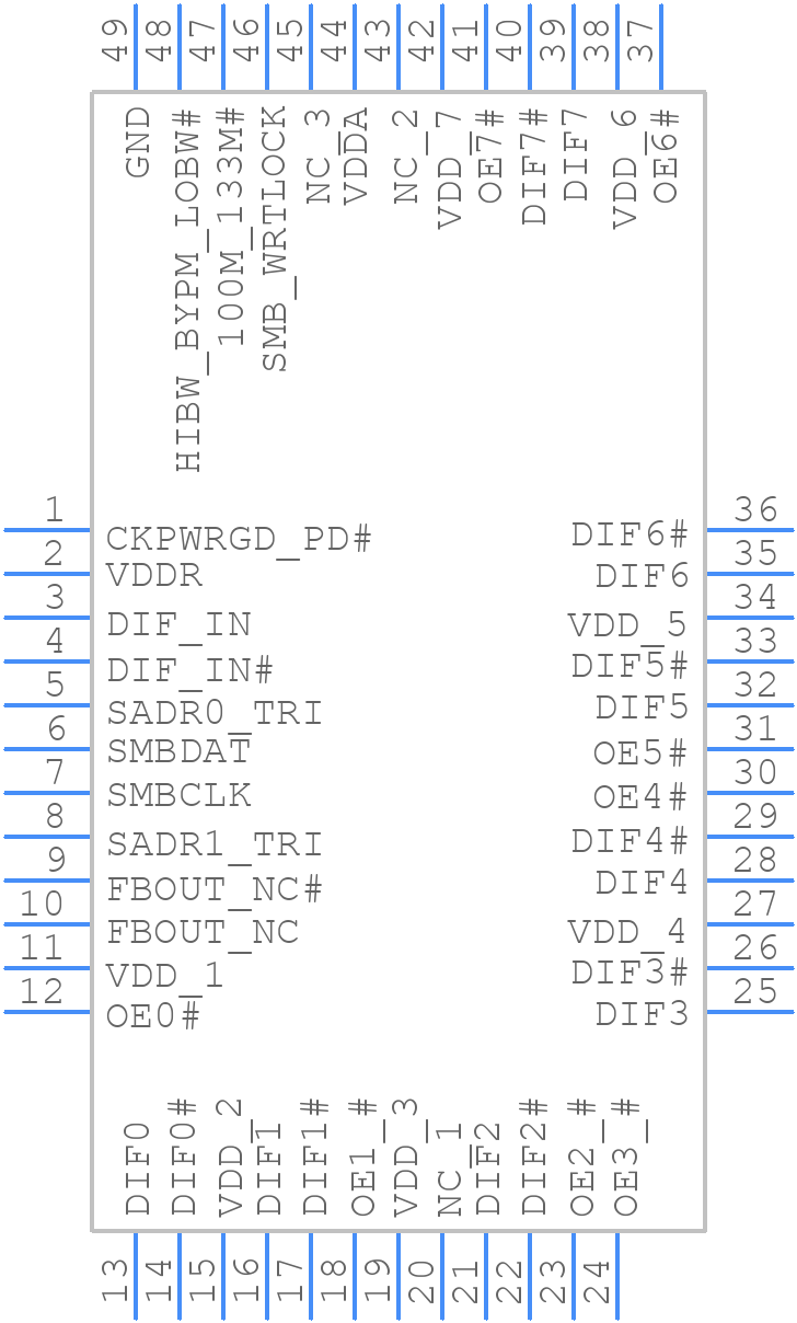 9ZXL0853EKILFT - Renesas Electronics - PCB symbol